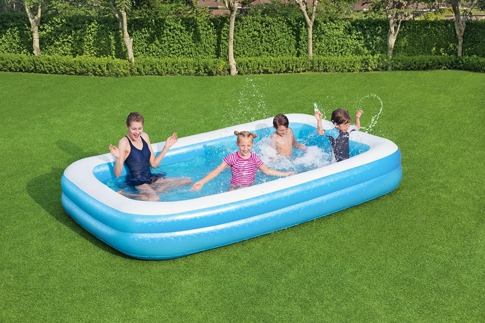 PISCINA GONFIABILE FAMILIARE 305 X 183 X 46 CM RETTANGOLARE 2 ANELLI GIARDINO 54150 - 3