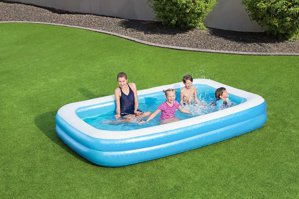 PISCINA GONFIABILE FAMILIARE 305 X 183 X 46 CM RETTANGOLARE 2 ANELLI GIARDINO 54150 - 4