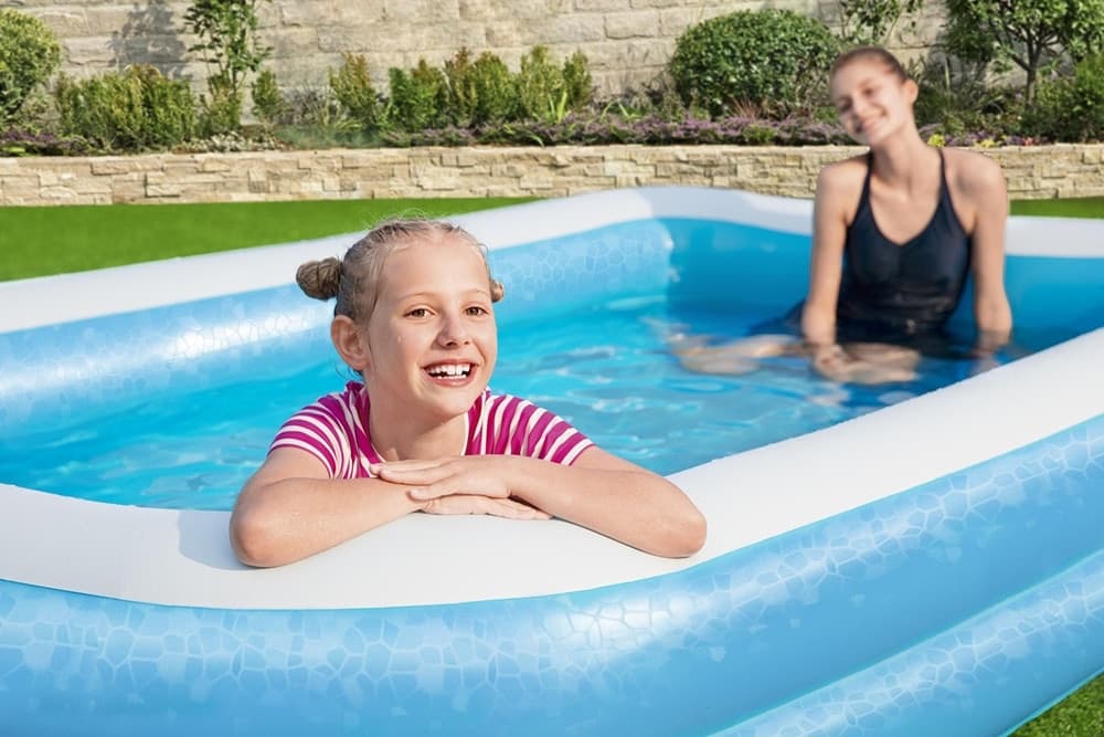 PISCINA GONFIABILE FAMILIARE 305 X 183 X 46 CM RETTANGOLARE 2 ANELLI GIARDINO 54150 - 5