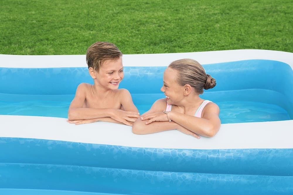 PISCINA GONFIABILE FAMILIARE 305 X 183 X 46 CM RETTANGOLARE 2 ANELLI GIARDINO 54150 - 8