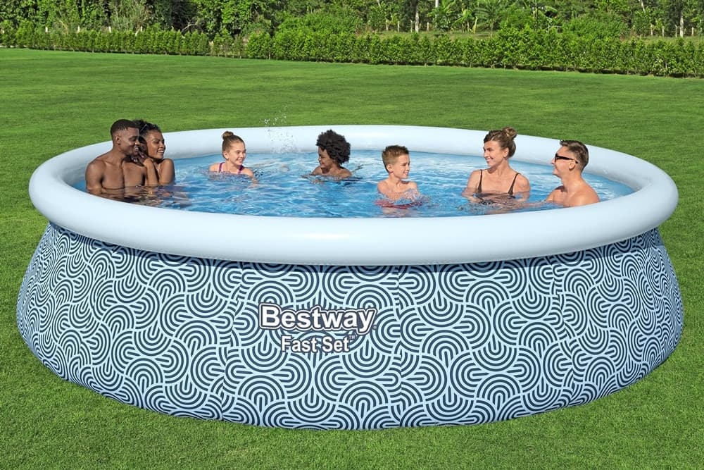 PISCINA FUORI TERRA FAST SET CON POMPA FILTRO Ø457X107CM DESIGN GEOMETRICO ROTONDA 57372 - 3