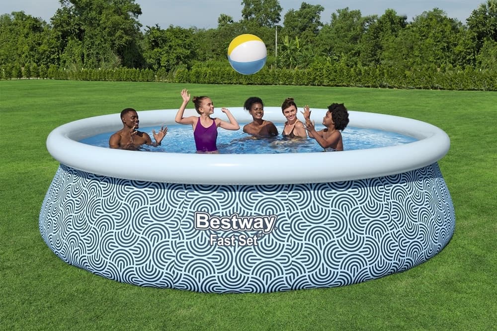 PISCINA FUORI TERRA FAST SET CON POMPA FILTRO Ø457X107CM DESIGN GEOMETRICO ROTONDA 57372 - 4