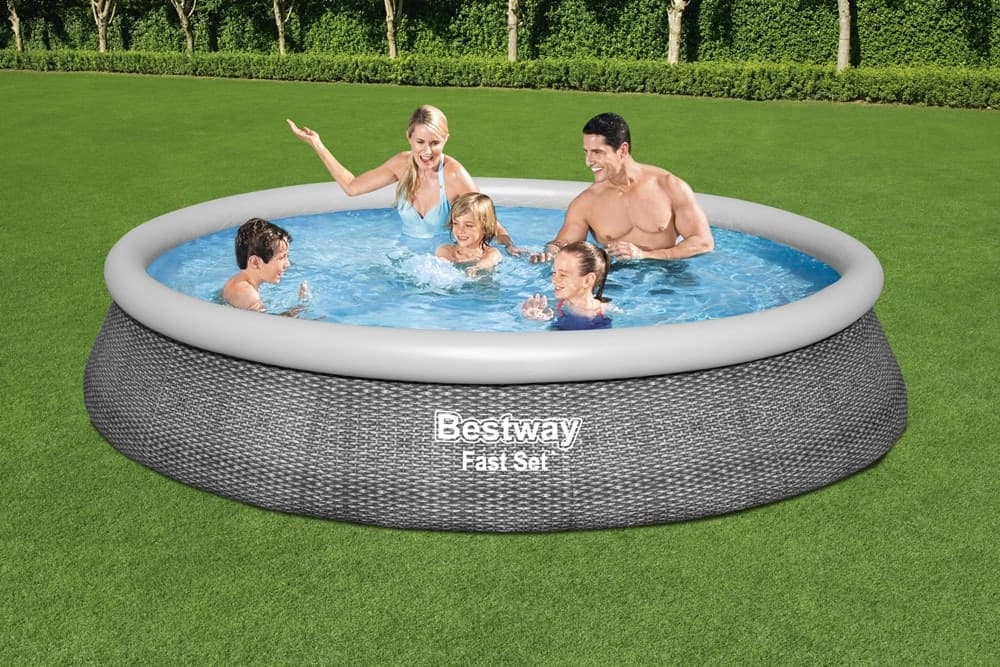 PISCINA FUORI TERRA FAST SET CON POMPA FILTRO Ø396X84CM EFFETTO RATTAN ROTONDA 57376 - 3