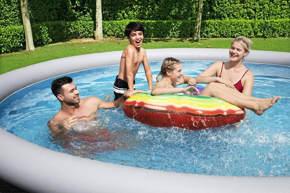 PISCINA FUORI TERRA FAST SET CON POMPA FILTRO Ø396X84CM EFFETTO RATTAN ROTONDA 57376 - 5