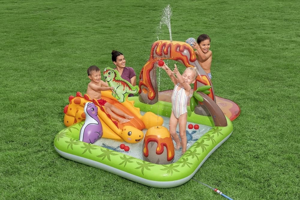 CENTRO PARCO GIOCHI ACQUATICO A FORMA DI VULCANO GONFIABILE PISCINA 262X188X102CM 53172 - 2