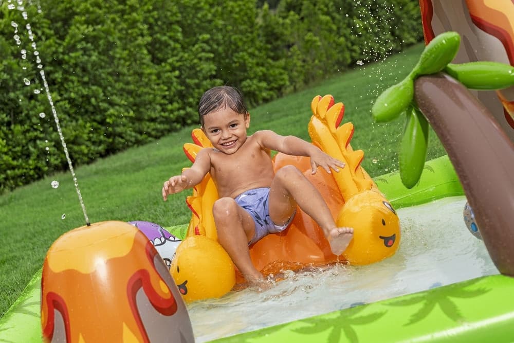 CENTRO PARCO GIOCHI ACQUATICO A FORMA DI VULCANO GONFIABILE PISCINA 262X188X102CM 53172 - 3