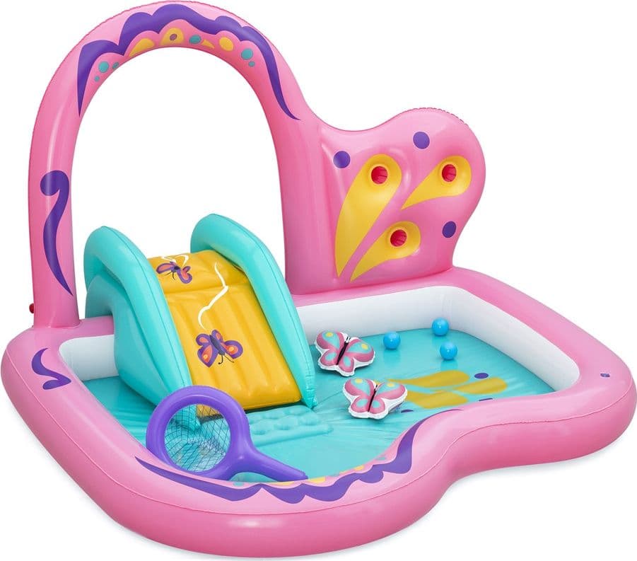 CENTRO GIOCHI GONFIABILE ACQUATICO PER BAMBINE FORMA FARFALLA 180X180X117CM PISCINA 53175 - 12