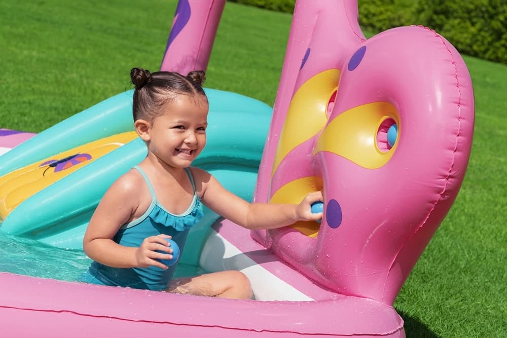 CENTRO GIOCHI GONFIABILE ACQUATICO PER BAMBINE FORMA FARFALLA 180X180X117CM PISCINA 53175 - 5