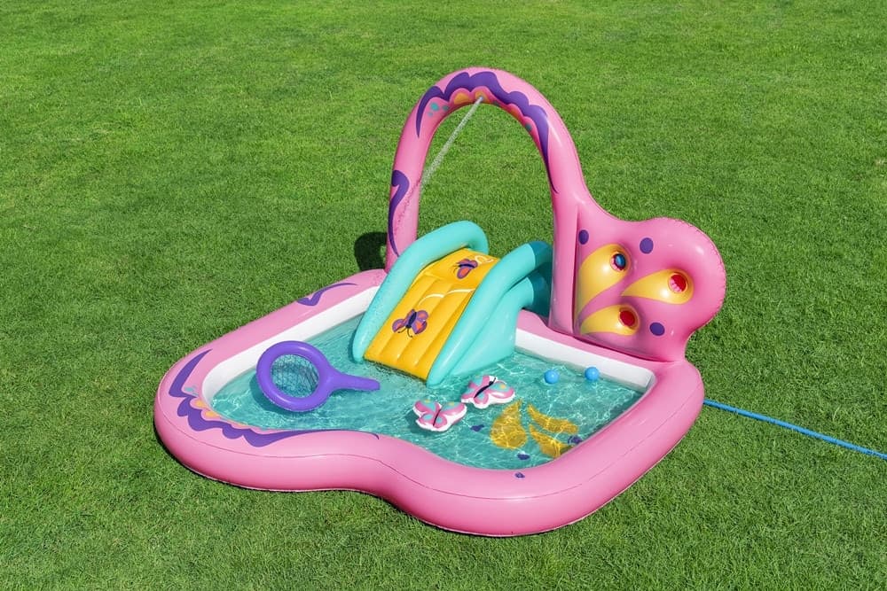 CENTRO GIOCHI GONFIABILE ACQUATICO PER BAMBINE FORMA FARFALLA 180X180X117CM PISCINA 53175 - 8