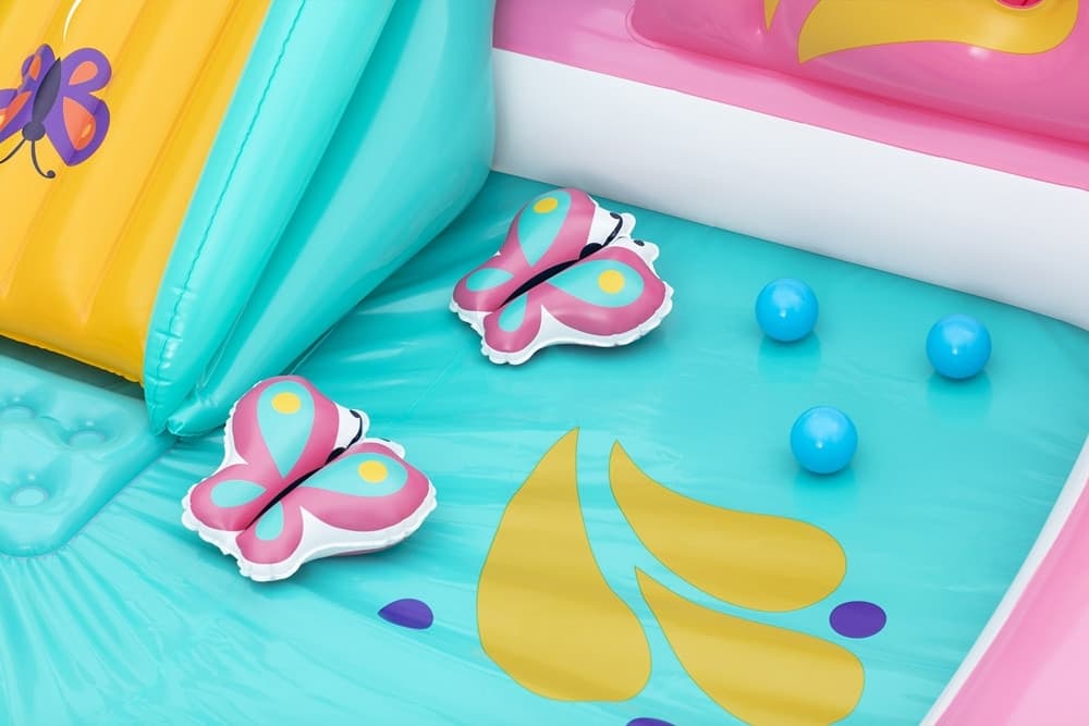 CENTRO GIOCHI GONFIABILE ACQUATICO PER BAMBINE FORMA FARFALLA 180X180X117CM PISCINA 53175 - 9