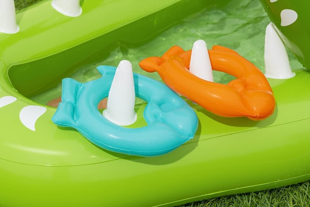 CENTRO GIOCHI ACQUATICO GONFIABILE PISCINA A FORMA DI COCCODRILLO 234X163X87CM 53169 - 7