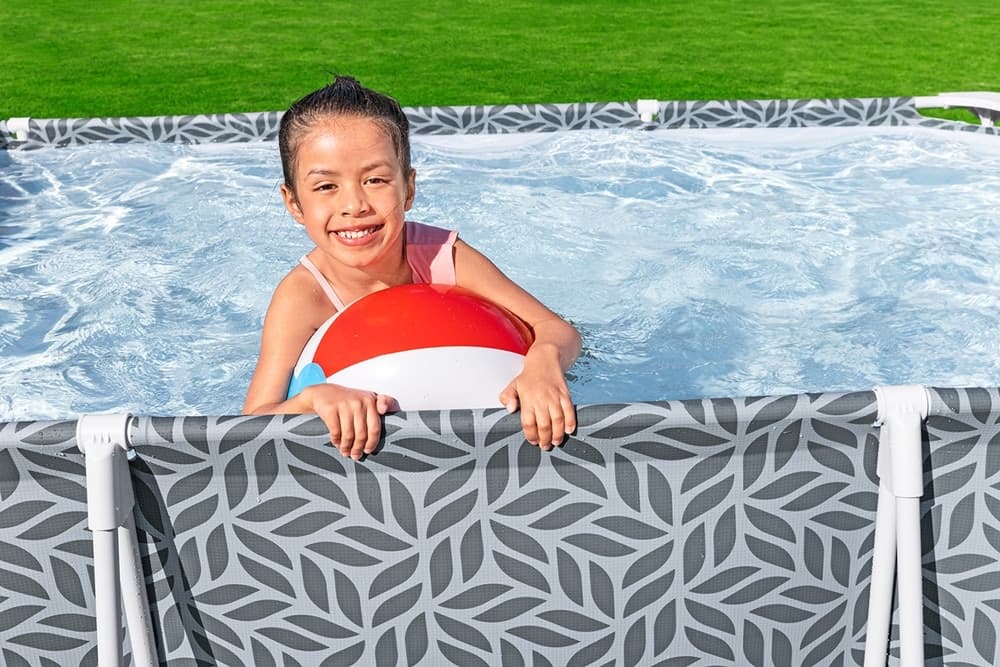 PISCINA FUORI TERRA STEEL PRO SENZA POMPA 366X201X66CM DESIGN A FOGLIA RETTANGOLARE 561FT - 12