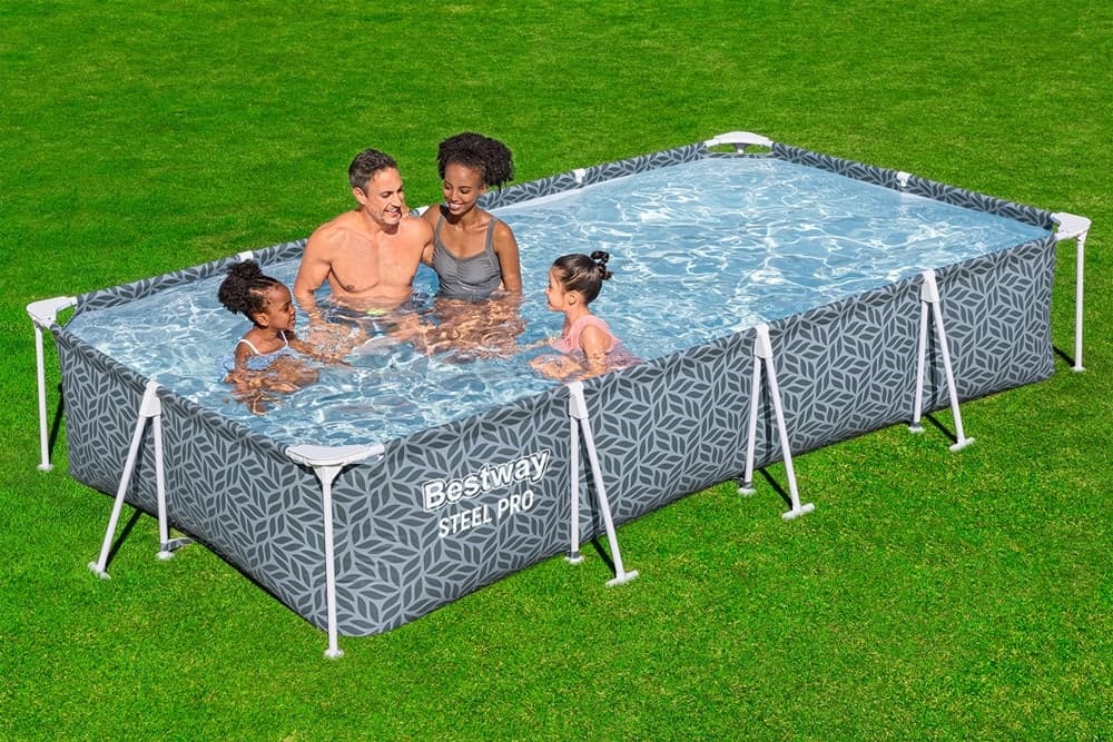 PISCINA FUORI TERRA STEEL PRO SENZA POMPA 366X201X66CM DESIGN A FOGLIA RETTANGOLARE 561FT - 3