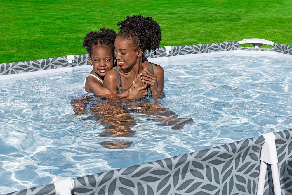 PISCINA FUORI TERRA STEEL PRO SENZA POMPA 366X201X66CM DESIGN A FOGLIA RETTANGOLARE 561FT - 5