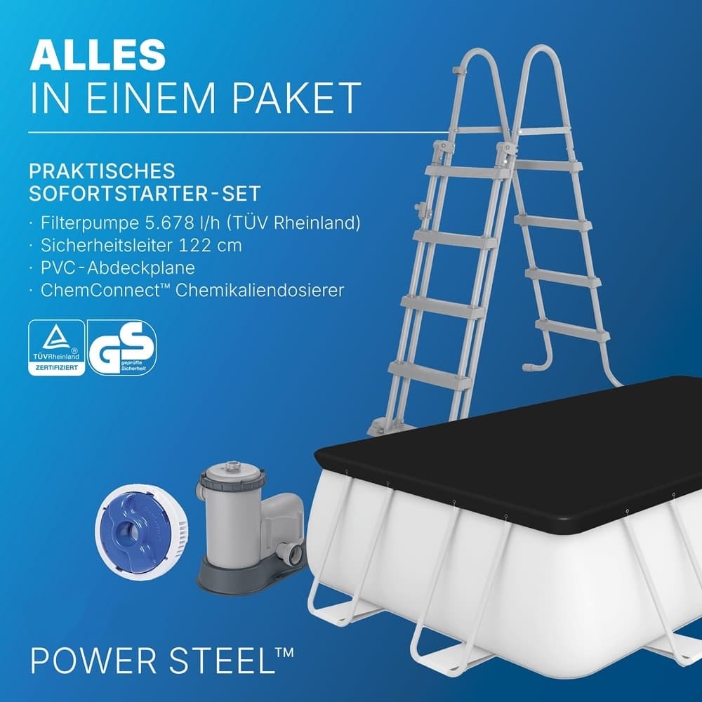 PISCINA FUORI TERRA POWER STEEL CON STRUTTURA POMPA FILTRO 549X274X122CM RETTANGOLARE 56465 - 7