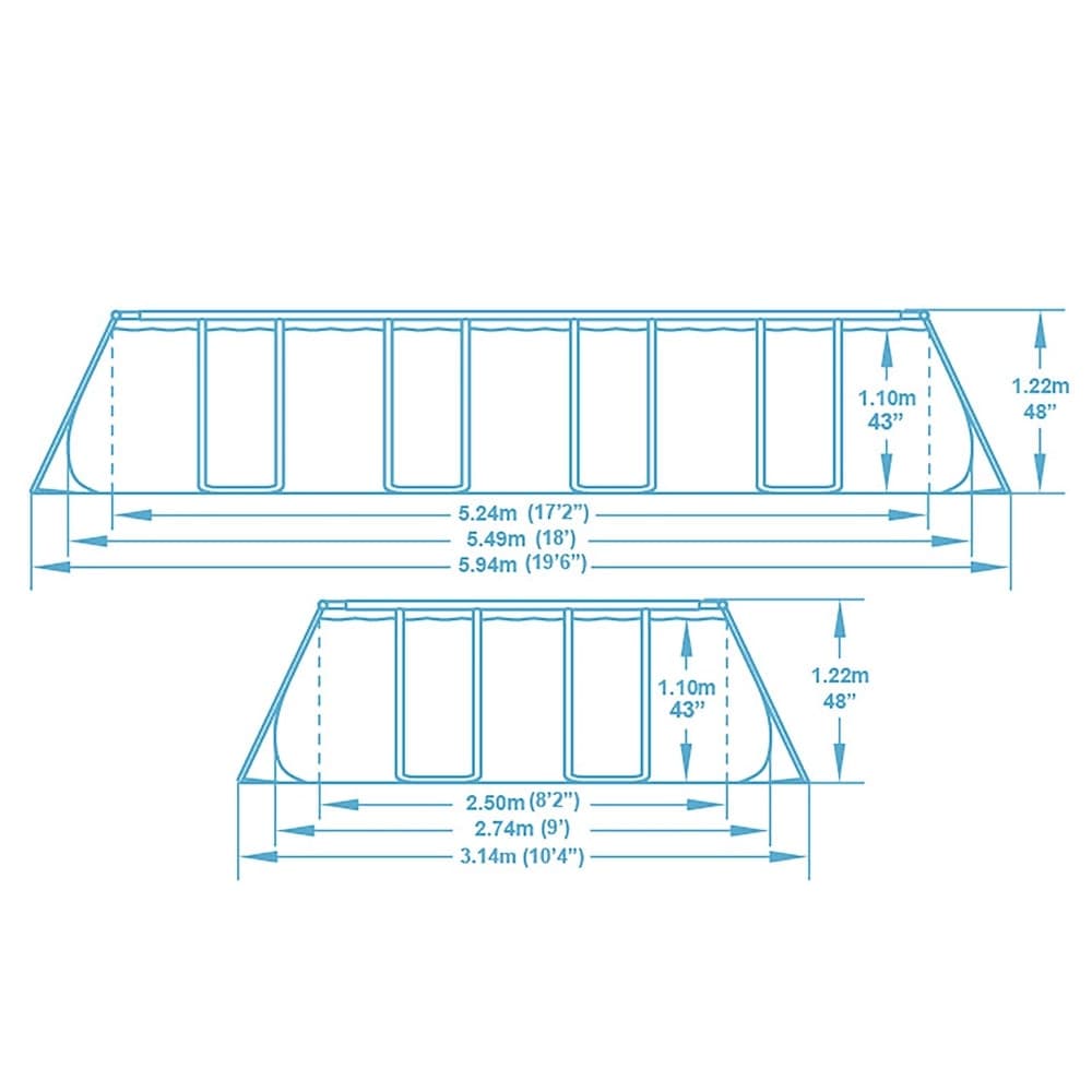 PISCINA FUORI TERRA POWER STEEL CON STRUTTURA POMPA FILTRO 549X274X122CM RETTANGOLARE 56465 - 8