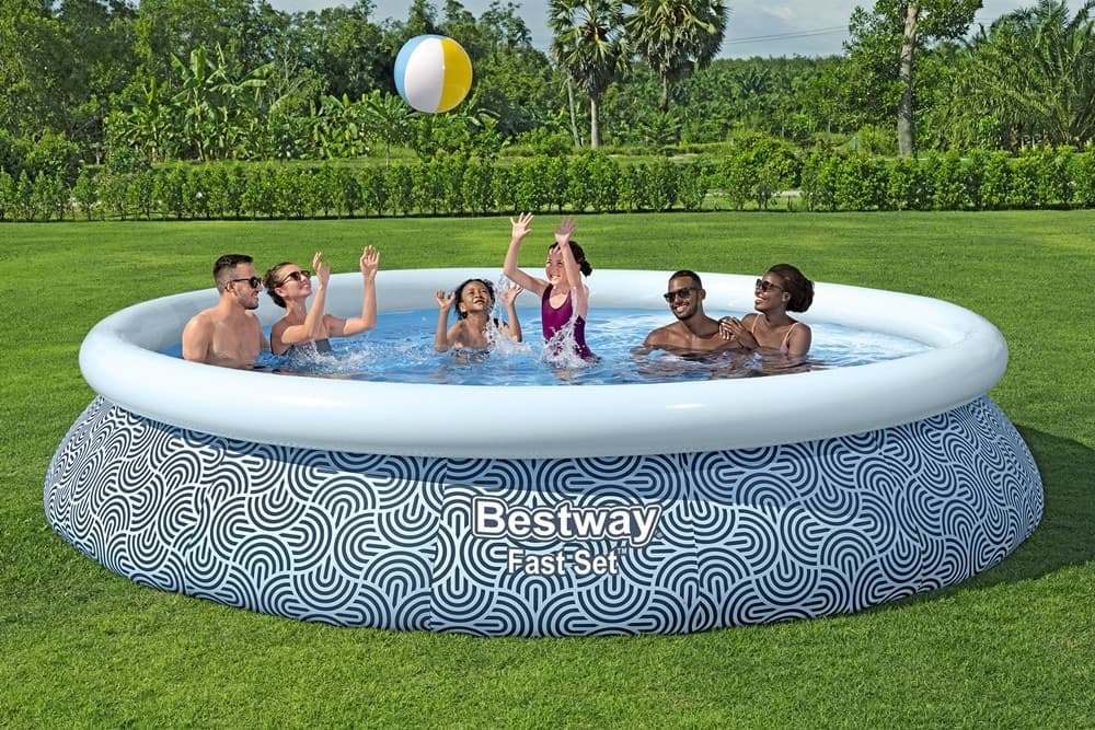 PISCINA FUORI TERRA FAST SET CON POMPA FILTRO Ø457X84CM DESIGN GEOMETRICO ROTONDA 57313 - 2