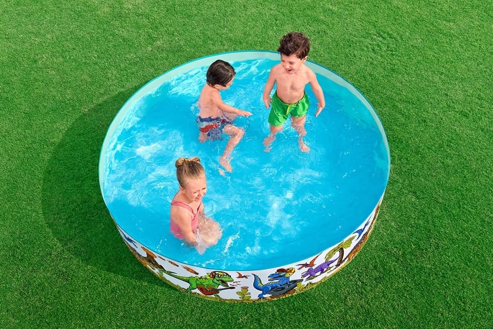PISCINA RIGIDA PER BAMBINI 2+ ANNI CON MOTIVO A DINOSAURI Ø183X38CM 946LT GIARDINO 55022 - 4