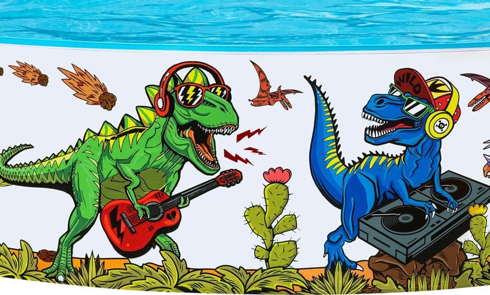 PISCINA RIGIDA PER BAMBINI 2+ ANNI CON MOTIVO A DINOSAURI Ø183X38CM 946LT GIARDINO 55022 - 6