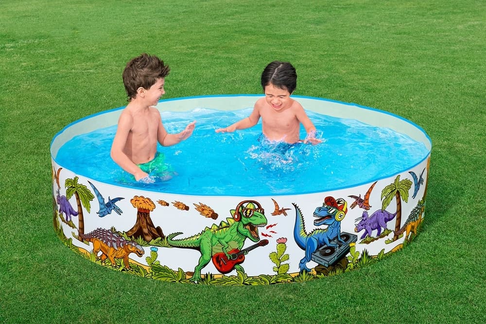 PISCINA RIGIDA PER BAMBINI 2+ ANNI CON MOTIVO A DINOSAURI Ø183X38CM 946LT GIARDINO 55022 - 7