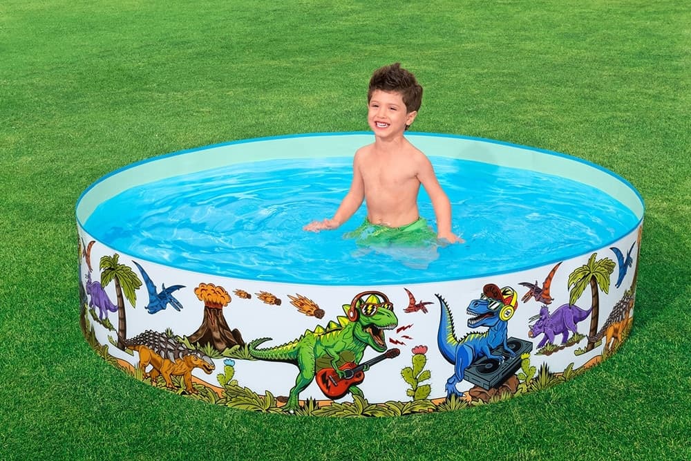 PISCINA RIGIDA PER BAMBINI 2+ ANNI CON MOTIVO A DINOSAURI Ø183X38CM 946LT GIARDINO 55022 - 8