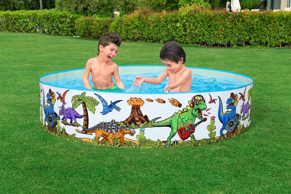 PISCINA RIGIDA PER BAMBINI 2+ ANNI CON MOTIVO A DINOSAURI Ø183X38CM 946LT GIARDINO 55022 - 9