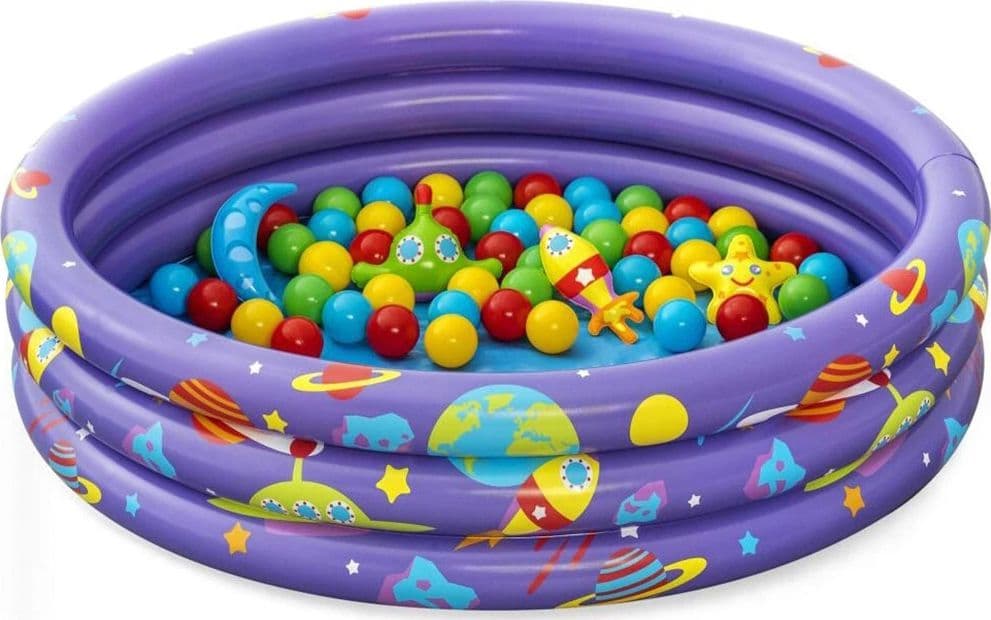 PISCINA GONFIABILE GIARDINO A 3 ANELLI GIOCO PER BAMBINI CON PALLINE Ø 102 CM 52466 - 6
