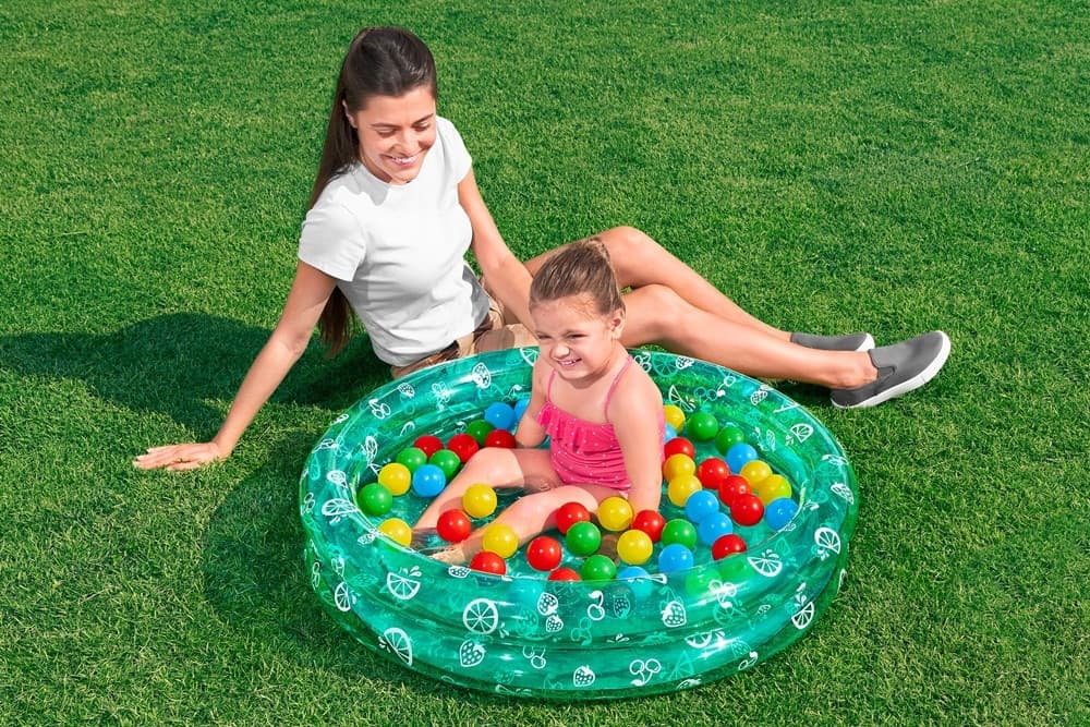 PISCINA GONFIABILE 2 ANELLI MOTIVO FRUTTA CON PALLINE DA GIOCO PER BAMBINI Ø91X20CM 51141 - 3