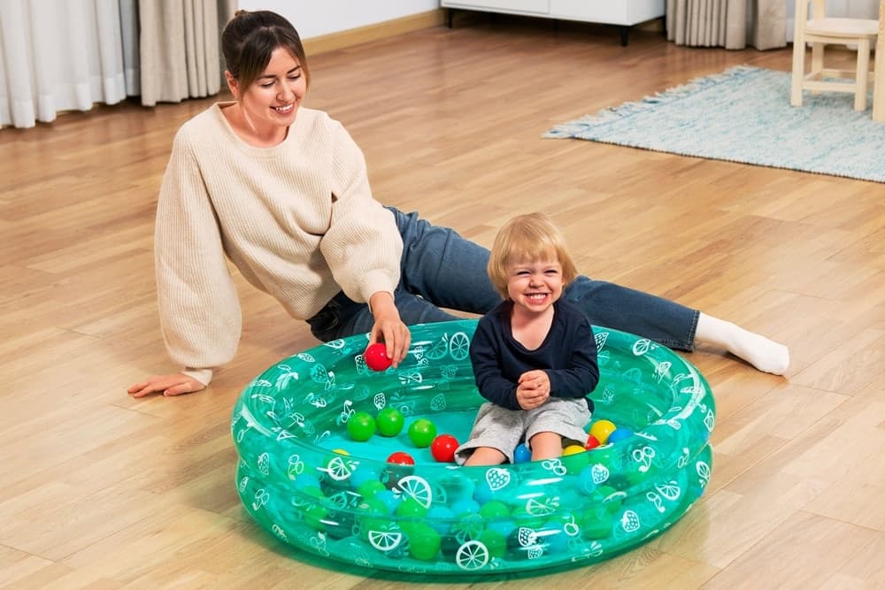 PISCINA GONFIABILE 2 ANELLI MOTIVO FRUTTA CON PALLINE DA GIOCO PER BAMBINI Ø91X20CM 51141 - 4