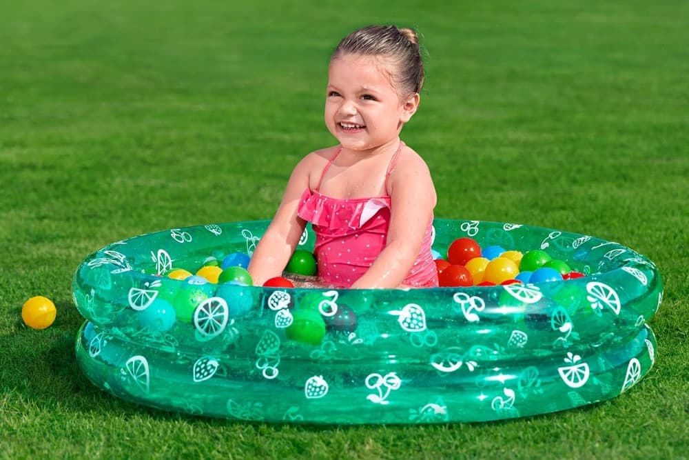 PISCINA GONFIABILE 2 ANELLI MOTIVO FRUTTA CON PALLINE DA GIOCO PER BAMBINI Ø91X20CM 51141 - 8