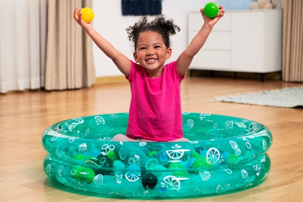 PISCINA GONFIABILE 2 ANELLI MOTIVO FRUTTA CON PALLINE DA GIOCO PER BAMBINI Ø91X20CM 51141 - 9