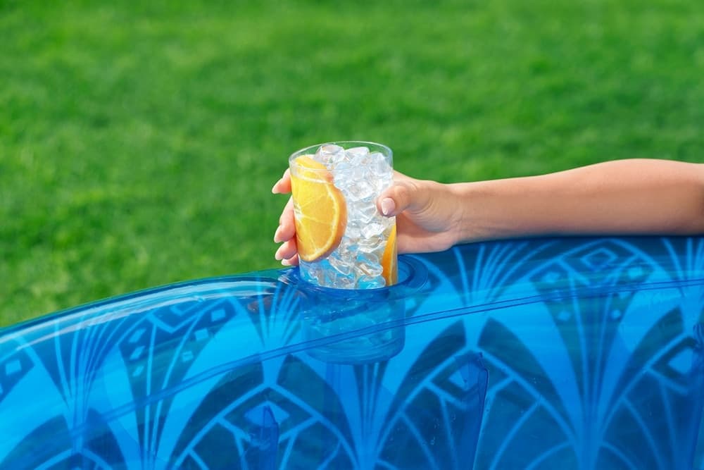 PISCINA GONFIABILE FAMILIARE MOTIVO ELEGANTE BOHÉMIEN BLU Ø168X53CM 2 PORTABICCHIERI 54479 - 6