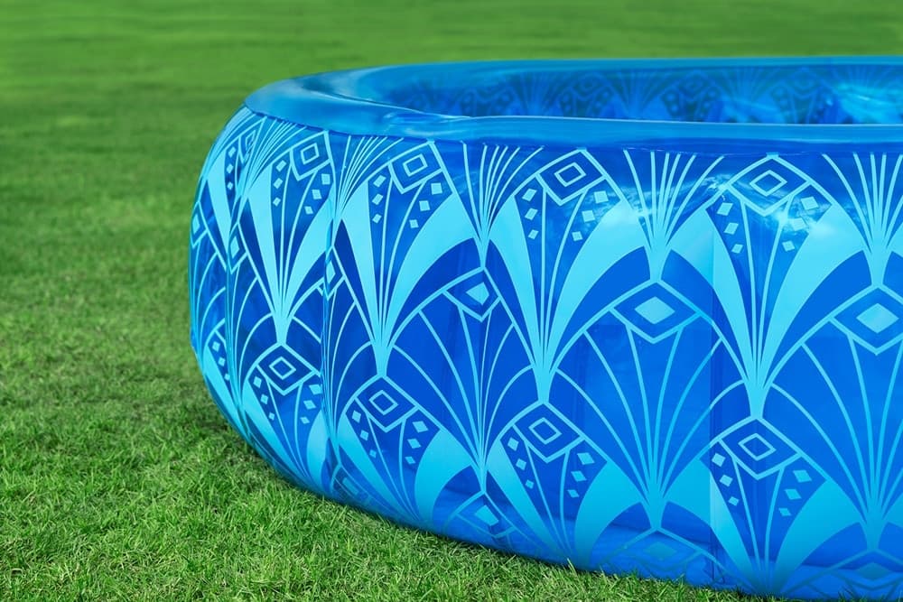 PISCINA GONFIABILE FAMILIARE MOTIVO ELEGANTE BOHÉMIEN BLU Ø168X53CM 2 PORTABICCHIERI 54479 - 10