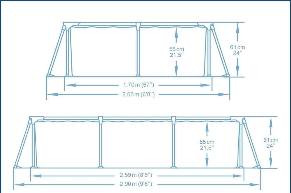 PISCINA RETTANGOLARE FUORI TERRA STEEL PRO FRAME SENZA POMPA CON STRUTTURA 259X170X61CM 56403 - 11