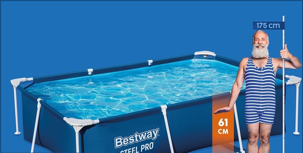PISCINA RETTANGOLARE FUORI TERRA STEEL PRO FRAME SENZA POMPA CON STRUTTURA 259X170X61CM 56403 - 6