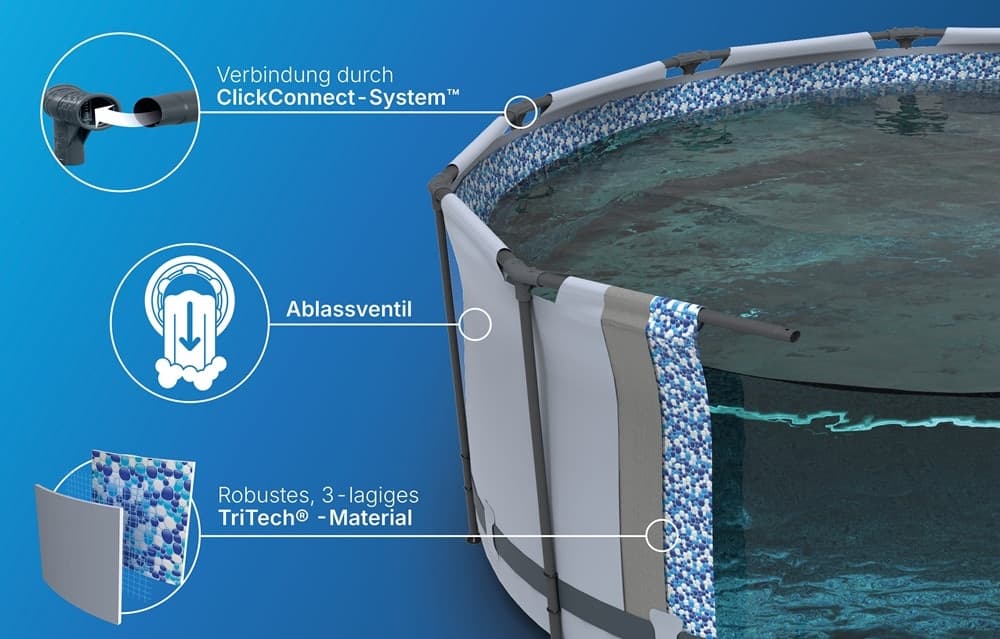 PISCINA FUORI TERRA CON STRUTTURA STEEL PRO MAX POMPA FILTRO Ø457X122 CM ROTONDA 56438 - 7