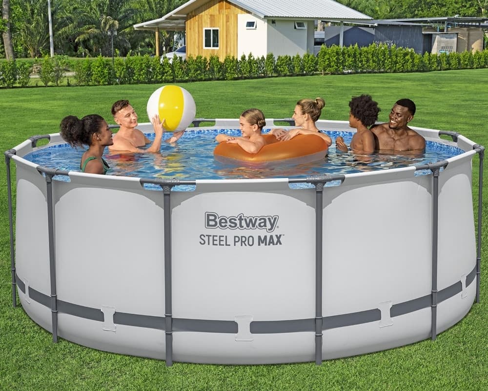 PISCINA FUORI TERRA CON STRUTTURA STEEL PRO MAX POMPA FILTRO SCALA Ø366X122CM TONDA 56420 - 2