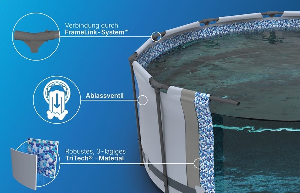 PISCINA FUORI TERRA CON STRUTTURA STEEL PRO MAX POMPA FILTRO SCALA Ø366X122CM TONDA 56420 - 6