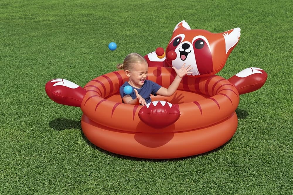 PISCINA GONFIABILE CON PALLINE GIOCO DESIGN PANDA 107X94X58CM PER BAMBINI 2+ ANNI 52702 - 2