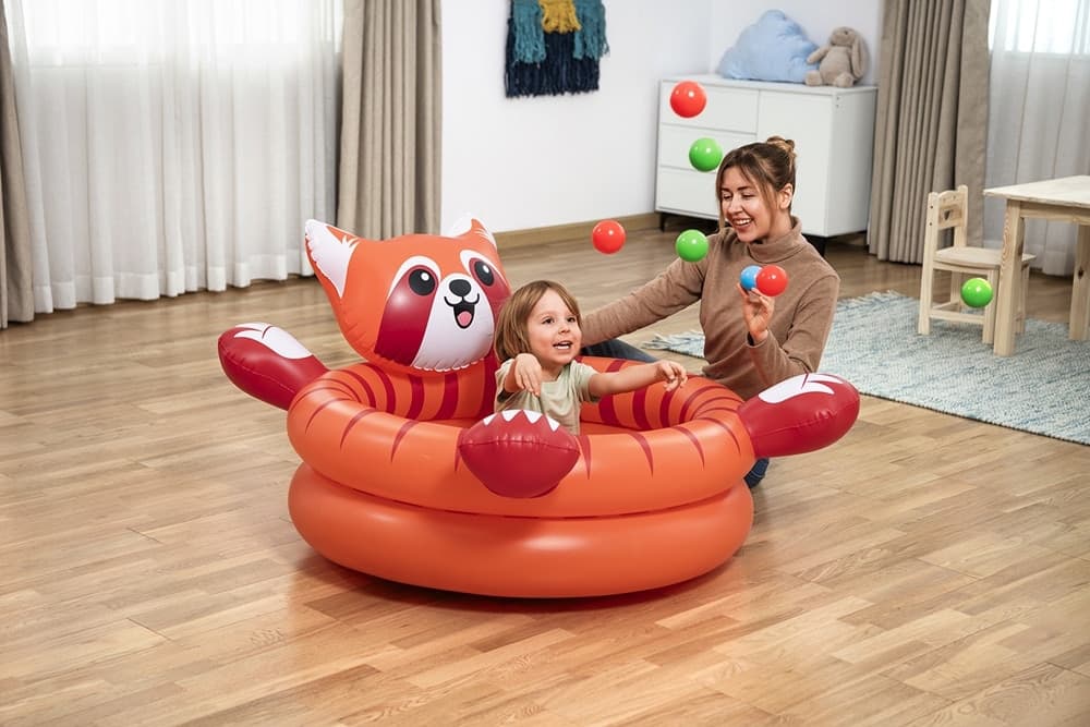 PISCINA GONFIABILE CON PALLINE GIOCO DESIGN PANDA 107X94X58CM PER BAMBINI 2+ ANNI 52702 - 4
