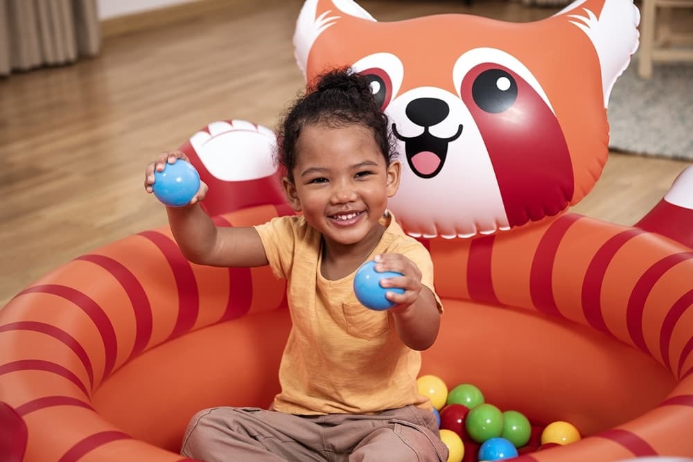 PISCINA GONFIABILE CON PALLINE GIOCO DESIGN PANDA 107X94X58CM PER BAMBINI 2+ ANNI 52702 - 5