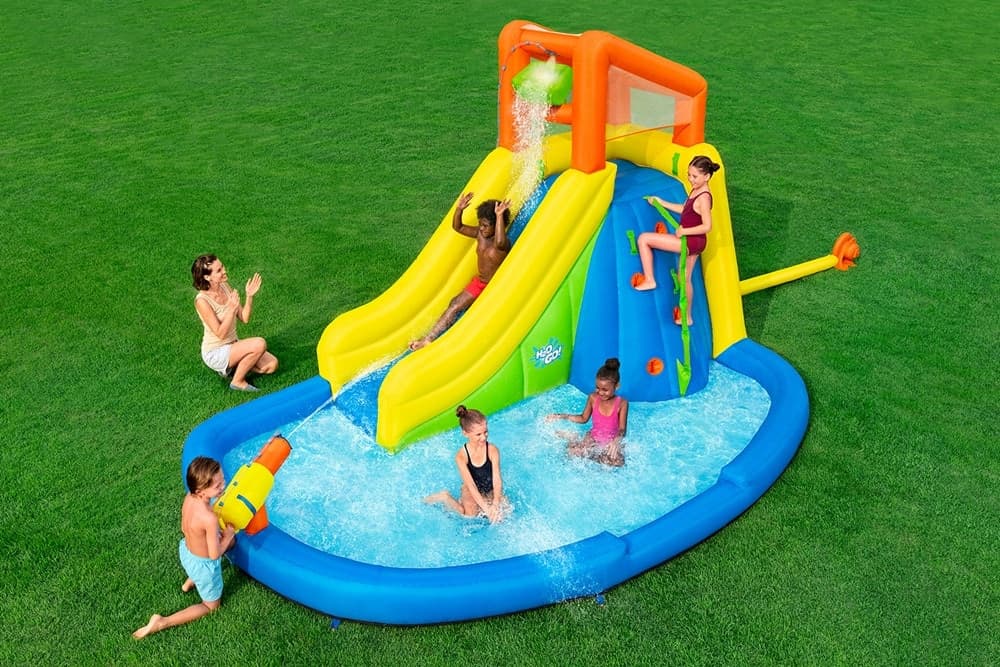 MEGA PARCO ACQUATICO CON MONTAGNA SOFFIATORE SCIVOLO PISCINA GONFIABILE 435X286X267CM 53478 - 2