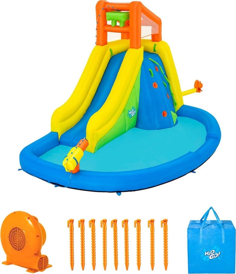 MEGA PARCO ACQUATICO CON MONTAGNA SOFFIATORE SCIVOLO PISCINA GONFIABILE 435X286X267CM 53478 - 11