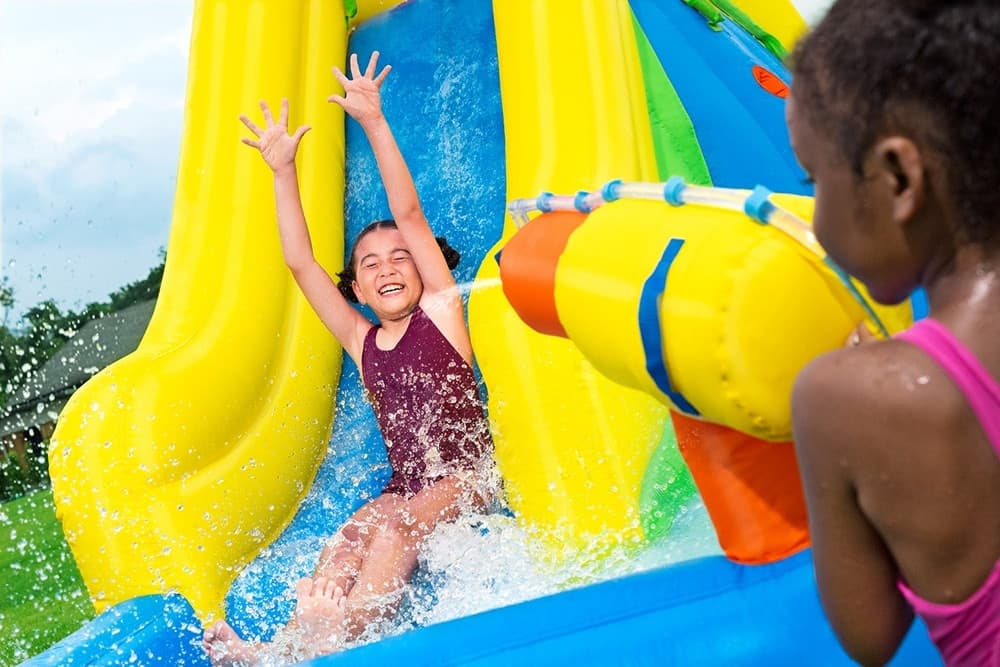 MEGA PARCO ACQUATICO CON MONTAGNA SOFFIATORE SCIVOLO PISCINA GONFIABILE 435X286X267CM 53478 - 4
