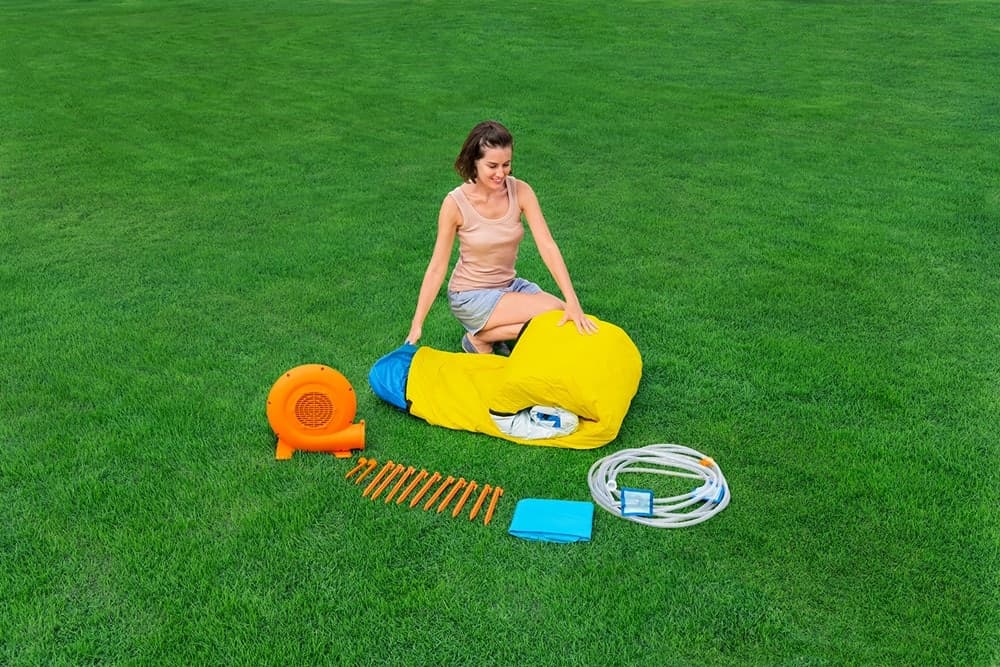 MEGA PARCO ACQUATICO CON MONTAGNA SOFFIATORE SCIVOLO PISCINA GONFIABILE 435X286X267CM 53478 - 5