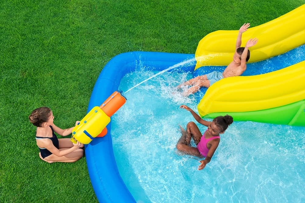 MEGA PARCO ACQUATICO CON MONTAGNA SOFFIATORE SCIVOLO PISCINA GONFIABILE 435X286X267CM 53478 - 7