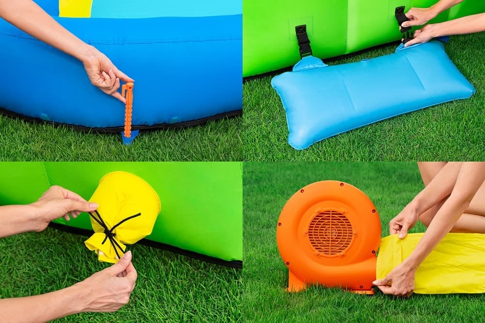 MEGA PARCO ACQUATICO CON MONTAGNA SOFFIATORE SCIVOLO PISCINA GONFIABILE 435X286X267CM 53478 - 9