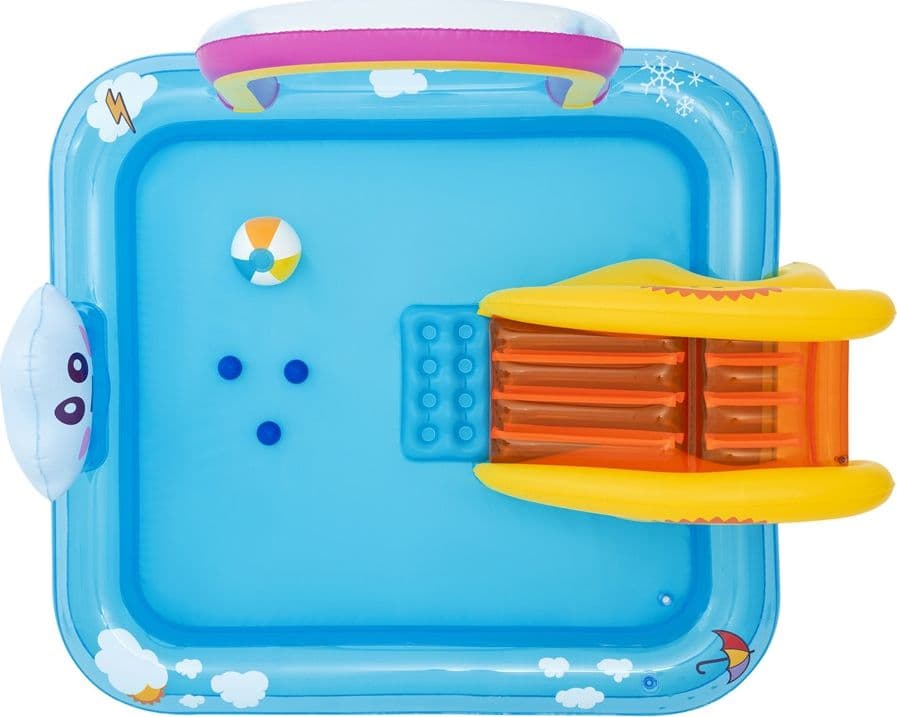 CENTRO GIOCHI ACQUATICO PISCINA GONFIABILE BAMBINI CON SCIVOLO SPRUZZATORE ARCOBALENO 53174 - 11