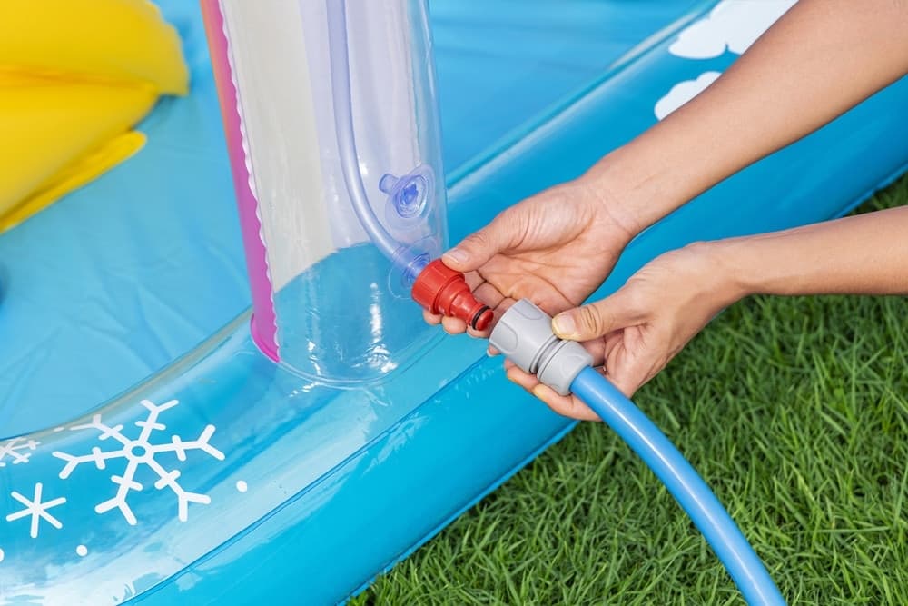 CENTRO GIOCHI ACQUATICO PISCINA GONFIABILE BAMBINI CON SCIVOLO SPRUZZATORE ARCOBALENO 53174 - 9