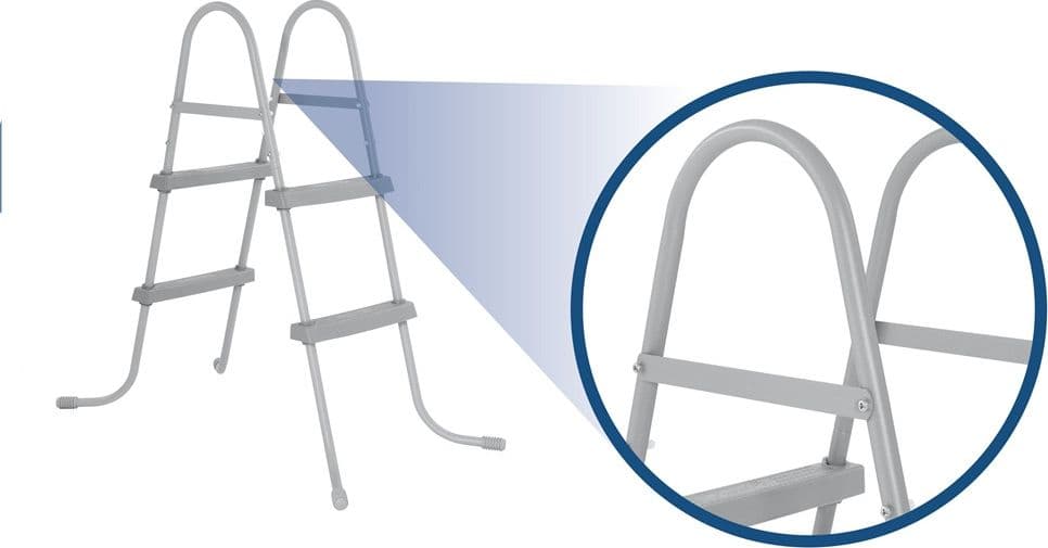 SCALA DA PISCINA FUORI TERRA 84CM SCALETTA SICUREZZA 2 GRADINI PLASTICA RESISTENTE 58430 - 9